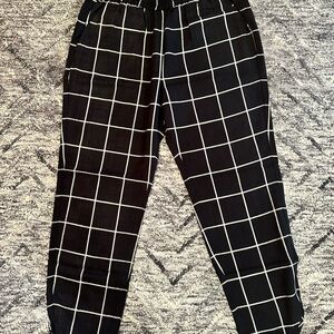 Marine Layer Black and White Grid Joggers